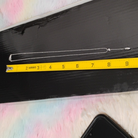 SALE! Genuine Platinum PT850 Necklace Hanging Diamond Platinum Bead 2.1g 40cm - Picture 14 of 14